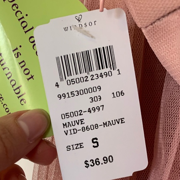 Mauve long open back dress - Picture 6 of 6